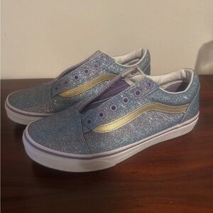 Women’s Vans Purple Blue Gold Glitter Sneakers size 5